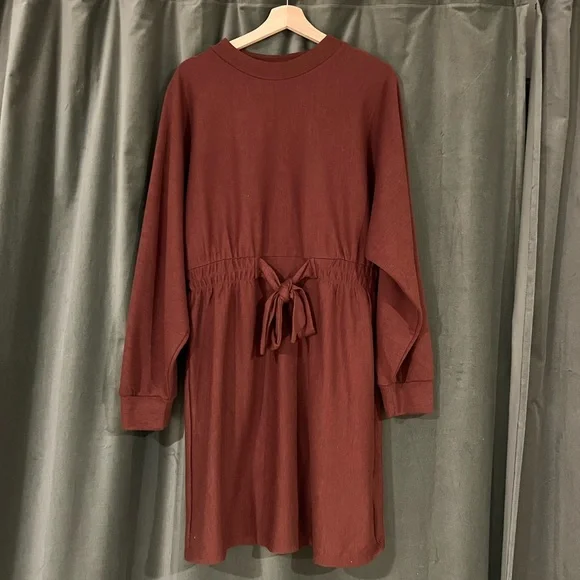 Primark Dresses | Comfy Long Sleeve Dress With Tie Detail | Primark | Color: Brown/Red | Size: 12 | Pm-52412356's Closet